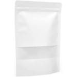 White Kraft Paper Stand Up Ziplock Pouch 5" x 8" 50 Pcs